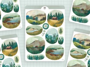 Wild Pencil Studio Planner sticker sheet - Scottish Landscape