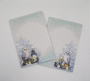A5 Notepad Winter Owl - by StationeryParlor