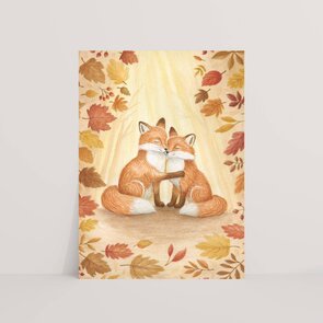 Postkarte vossen in de herfst - Appeloogje