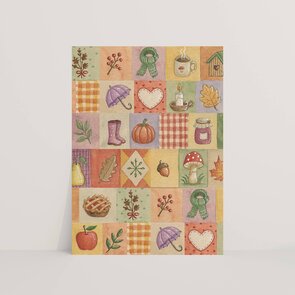 Postkarte patchwork herfst - Appeloogje