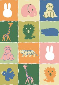 Nijntje Miffy Postkarte | Dierentuin, collage