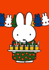 Nijntje Miffy Postkarte | Tante Trijn met limonade en slingers