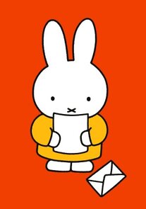 Nijntje Miffy Postkarte | Nijntje leest brief