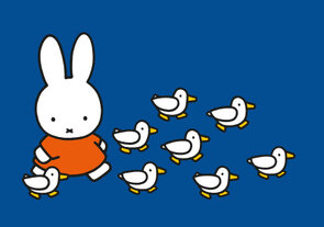 Nijntje Miffy Postkarte | Nijntje met eenden