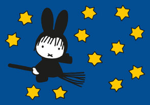 Nijntje Miffy Postkarte | Heks op bezemsteel