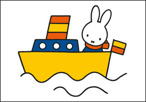 Nijntje Miffy Postkarte | Nijntje op de boot