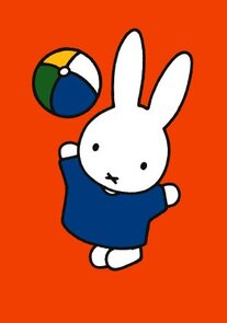 Nijntje Miffy Postkarte | Nijntje gooit bal