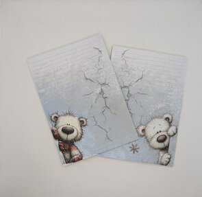A5 Notepad Winterteddy - by StationeryParlor