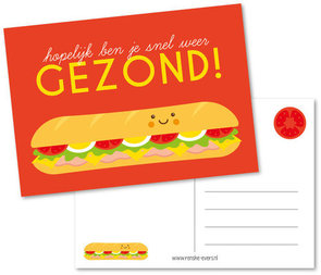 Postcard Renske Evers | Hopelijk ben je snel weer gezond!