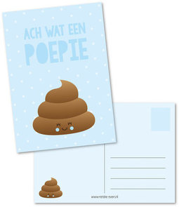 Postcard Renske Evers | Wat een poepie blauw