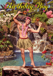 Birthday Hula Boy Individual Postcard by Max Hernn