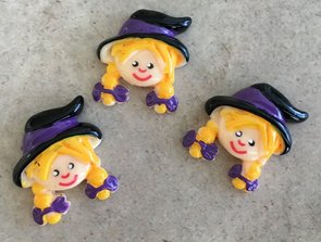 Flatbacks Resin Charms | Halloween Witch