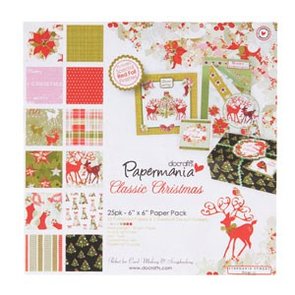 Papermania 6x6 paper & die cut pack | Classic Christmas (25pk)