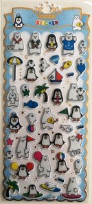 Puffy Epoxy Stickers | Polar Bear & Pinguin