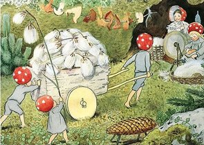 Elsa Beskow Postcard | Tomtebobarnen Karra
