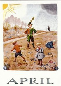Elsa Beskow Postcard | April