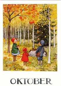 Elsa Beskow Postcard | October