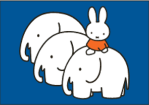 Nijntje Miffy Postkarte | Nijntje op de olifant