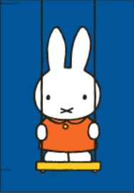 Nijntje Miffy Postkarte | Nijntje op de schommel
