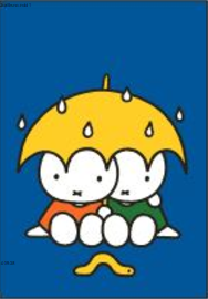 Nijntje Miffy Postkarte | Nijntje in de regen