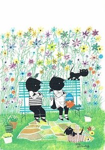 Fiep Westendorp Postcards | Jip en Janneke op een bank