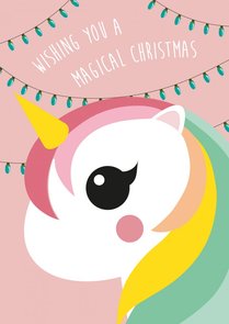Studio Inktvis Postcard | Wishing you a magical christmas Unicorn