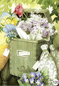 Inge Look Nr 120 Postcard Garden | Flowers in mailbox