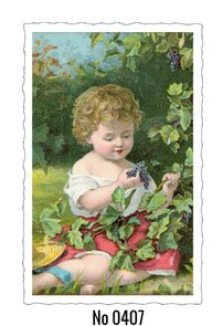 Oud Hollandse Postkaart | Jongen met druiven