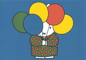 Nijntje Miffy Postcards | Tante Trijn met ballonnen
