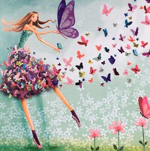 Mila Marquis Postcard | Woman with Butterflies