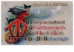 Victorian Halloween Postcard | A.N.B. - Halloween greetings