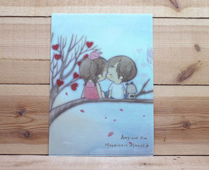 Amy and Tim Collection A4 Plastic File Folder | Heart Tree