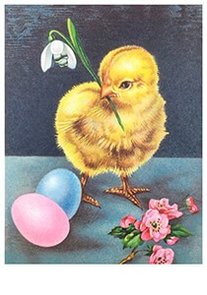 Victorian Postcard | A.N.B. - Kuiken en twee paaseieren