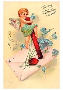 Victorian Valentine Postcard | A.N.B. - To my valentine