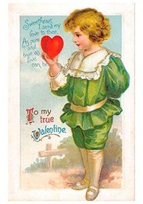 Victorian Valentine Postcard | A.N.B. - To my true valentine