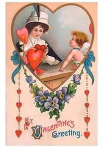 Victorian Valentine Postcard | A.N.B. - St. Valentine's Greeting