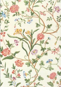 Museum Cards Postcard | Wall paper with pink carnation Paleis Soestdijk