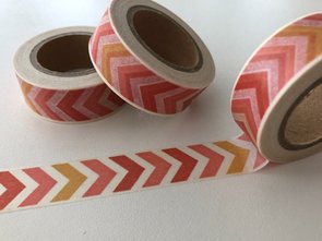 Washi Masking Tape | Orange/Red Chevron