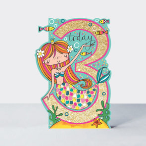 Rachel Ellen Designs Cards - Little Darlings - Age 3 Girl/Mermaid