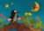 Postcard Krtek - Der kleine Maulwurf - The little mole and the moon