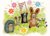 Postcard Krtek - Der kleine Maulwurf - Animals with an abacus (the little mole)