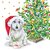 Carola Pabst Postcard | Dog and Christmas Tree