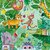 Mila Marquis Square Postcard | Animals in the jungle