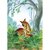 Postcard Margaret Lynes | Doe and Fawn in woodlands