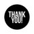 Thank You Circle Sealing Stamp Stickers | Simple Black and White