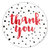 Thank You Circle Sealing Stamp Stickers | Dots Red Watercolor