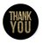 Thank You Circle Sealing Stamp Stickers | Black & Gold Glitter