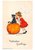 Victorian Halloween Postcard | A.N.B. - Girl and black cat