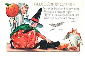 Victorian Halloween Postcard | A.N.B. - Halloween greeting