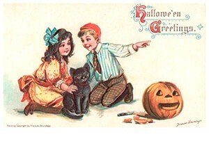 Victorian Halloween Postcard | A.N.B. - Halloween greetings